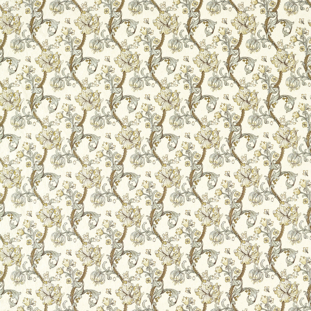 Golden Lily Embroidery - Dove F1742/01.CAC.0 by Clarke & Clarke Designer Fabric