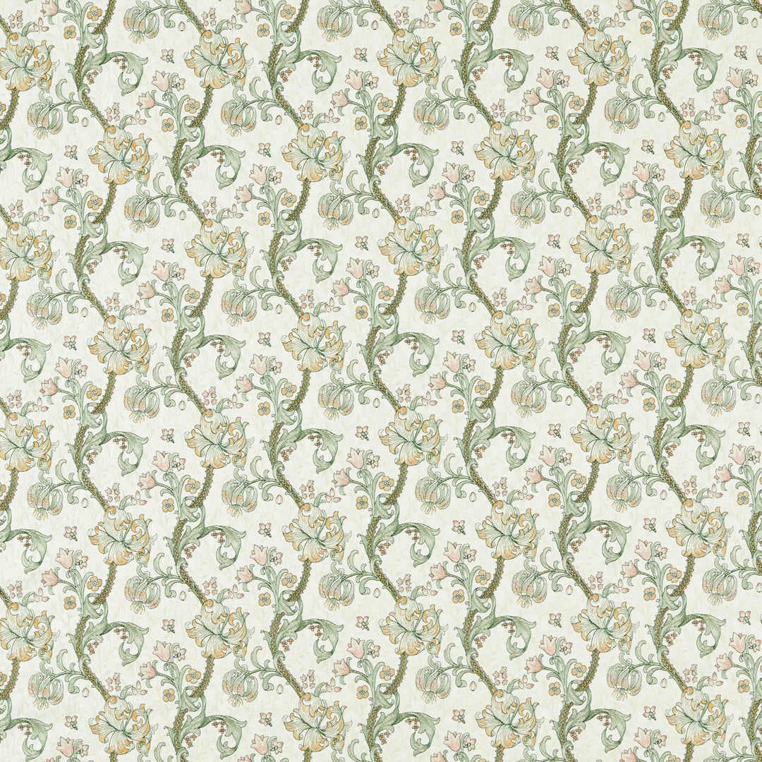 Golden Lily Embroidery - Linen/Blush F1742/02.CAC.0 by Clarke & Clarke Designer Fabric