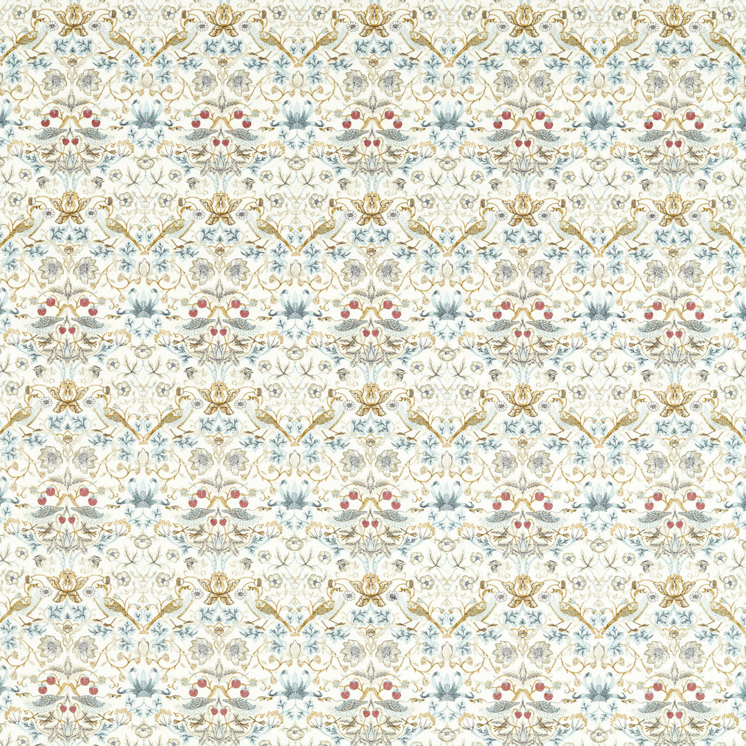 Strawberry Thief Embroidery - Denim F1745/02.CAC.0 by Clarke & Clarke Designer Fabric