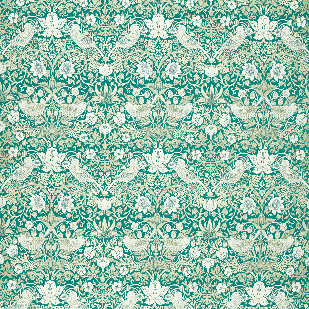 Strawberry Thief Jacquard - Teal F1746/06.CAC.0 by Clarke & Clarke Designer Fabric
