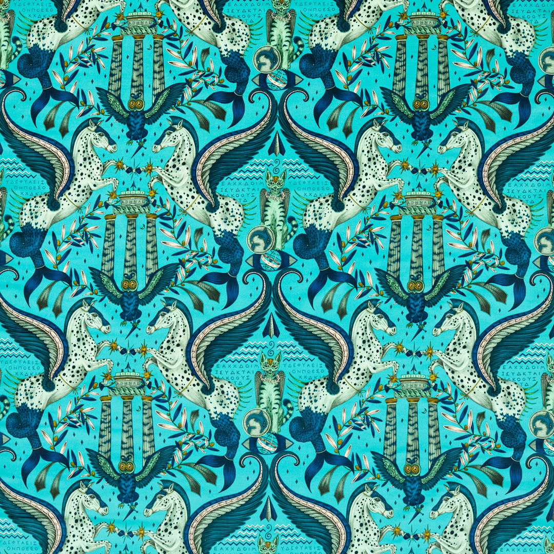 Odyssey Mythos Velvet - Peacock F1753/01.CAC.0 by Clarke & Clarke Designer Fabric