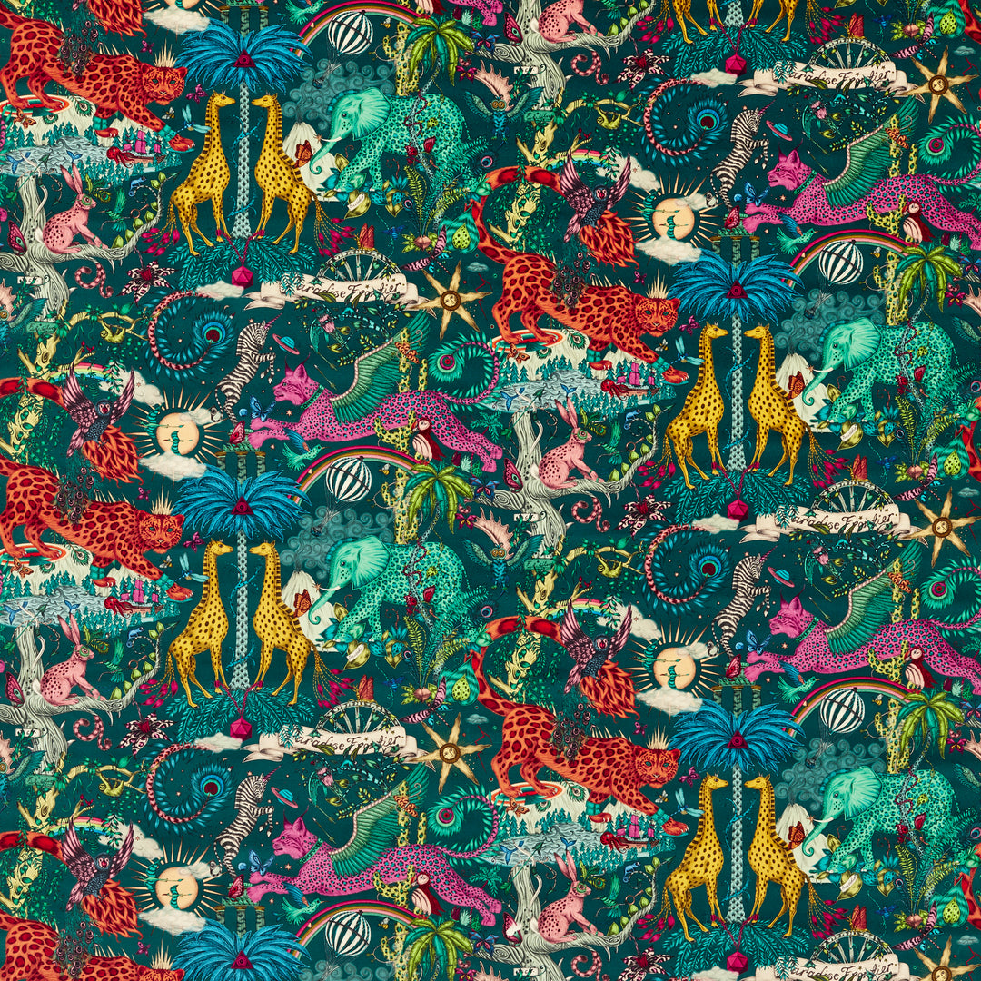 Paradise Lost Velvet - Teal F1757/01.CAC.0 by Clarke & Clarke Designer Fabric