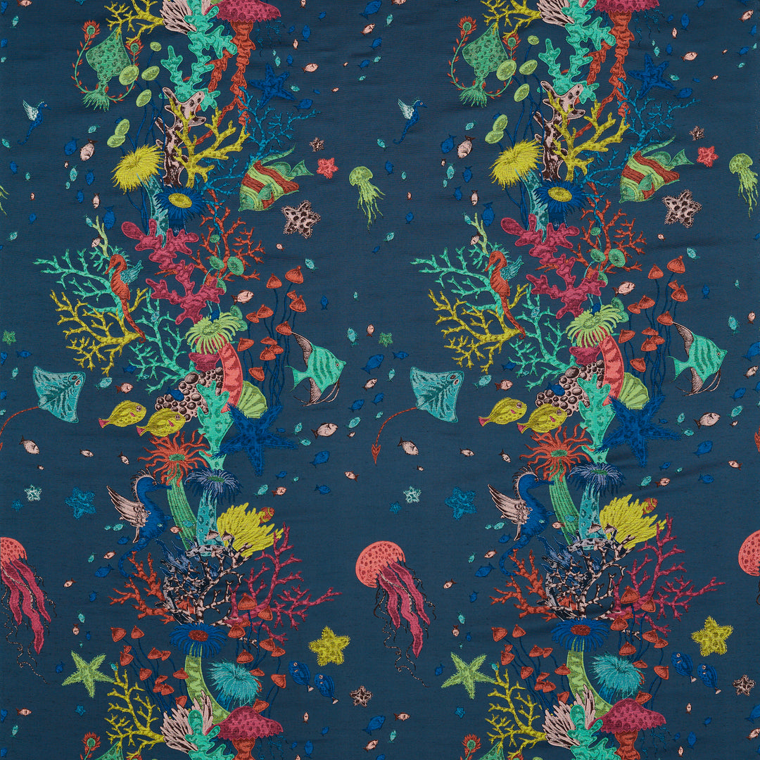 Seaforest Jacquard - Navy F1761/01.CAC.0 by Clarke & Clarke Designer Fabric