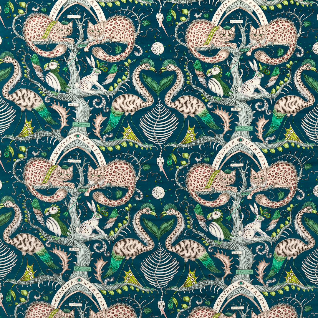 Wonder World Velvet - Teal F1764/02.CAC.0 by Clarke & Clarke Designer Fabric
