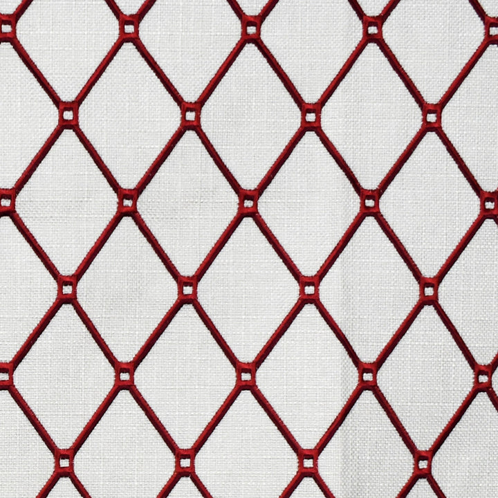 F2320 Carmine by Greenhouse Designer Fabric 88% Polyester, 12% Acrylic With 100% Acrylic Embroidery China 9,000 double rubs </p><p>Repeat: 2.7" H, 3.9" V 58" - Swanky Fabrics -