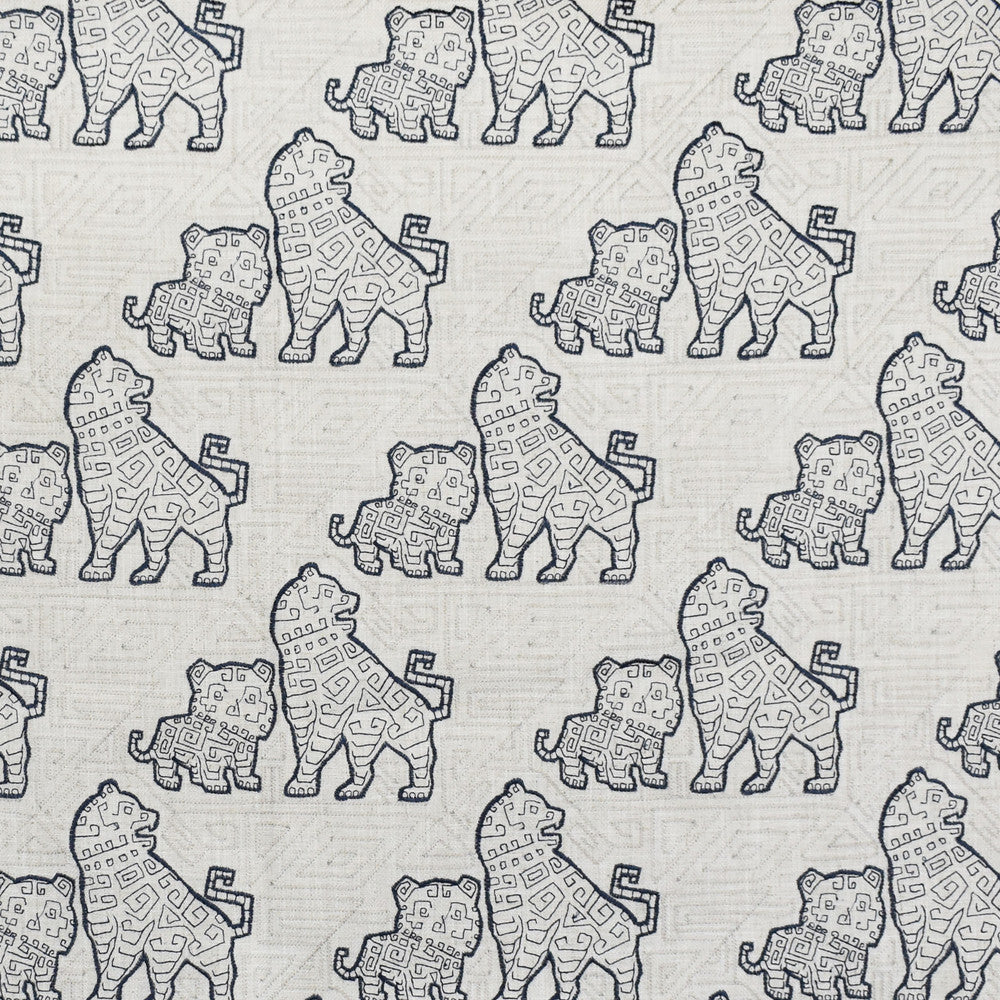 F2736 Sapphire by Greenhouse Designer Fabric 95% Polyester, 5% Linen W/ 100% Rayon Embroidery China 9,000 double rubs </p><p>Repeat: 10.75" H, 11.75" V 60" - Swanky Fabrics -