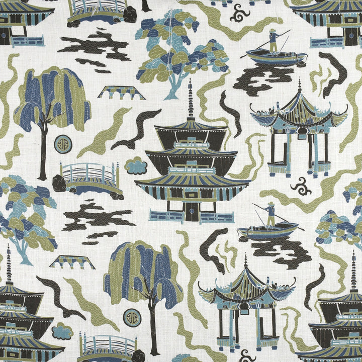 F2812 Lilypad by Greenhouse Designer Fabric 95% Polyester, 5% Linen China 50,000 </p><p>Repeat: 27" H, 27" V 58" - Swanky Fabrics -