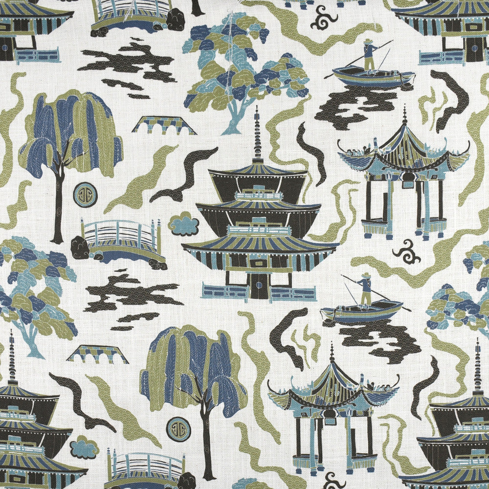 F2812 Lilypad by Greenhouse Designer Fabric E85: greenhouse HUES 95% Polyester, 5% Linen China 50,000 double rubs </p><p>Repeat: 27" H, 27" V 58" - Swanky Fabrics -