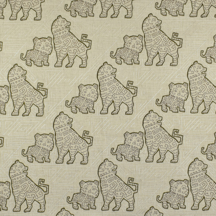 F2817 Mocha by Greenhouse Designer Fabric 95% Polyester, 5% Linen W/ 100% Rayon Embroidery China 9,000 double rubs </p><p>Repeat: 10.75" H, 11.75" V 60" - Swanky Fabrics -