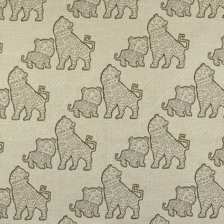 F2817 Mocha by Greenhouse Designer Fabric 95% Polyester, 5% Linen With 100% Rayon Embroidery China 9,000 </p><p>Repeat: 10.75" H, 11.75" V 60" - Swanky Fabrics -