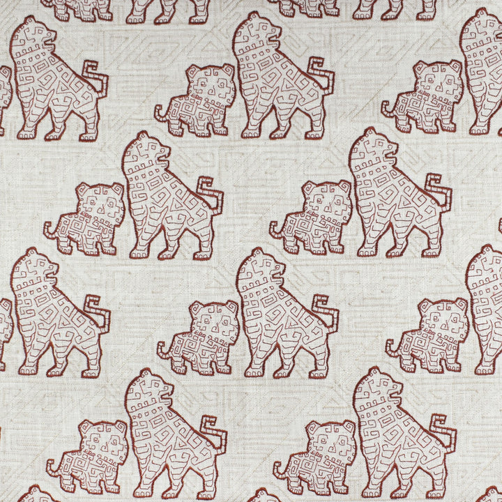 F2842 Carmine by Greenhouse Designer Fabric 95% Polyester, 5% Linen With 100% Rayon Embroidery China 9,000 </p><p>Repeat: 10.75" H, 11.75" V 60" - Swanky Fabrics -
