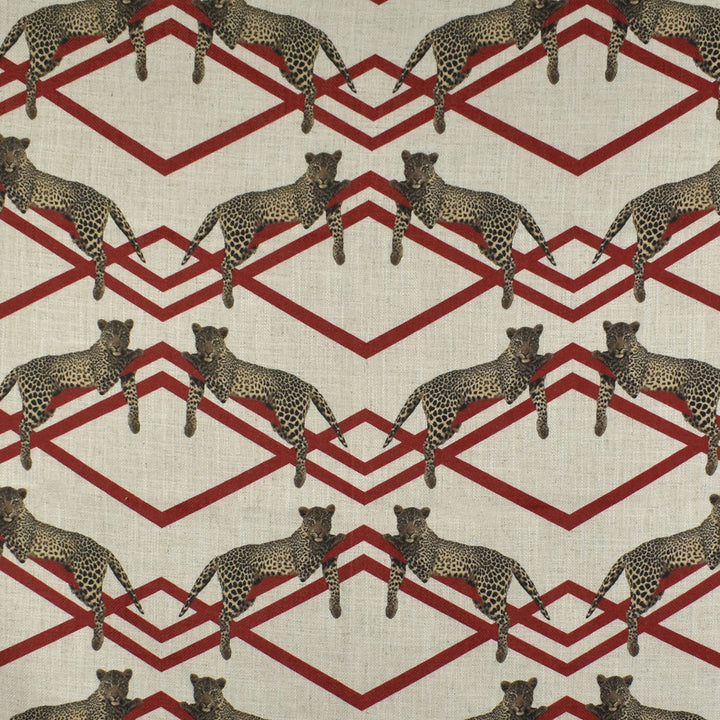 F2844 Carmine by Greenhouse Designer Fabric 95% Polyester, 5% Linen China 50,000 double rubs </p><p>Repeat: 14" H, 12" V 58" - Swanky Fabrics -
