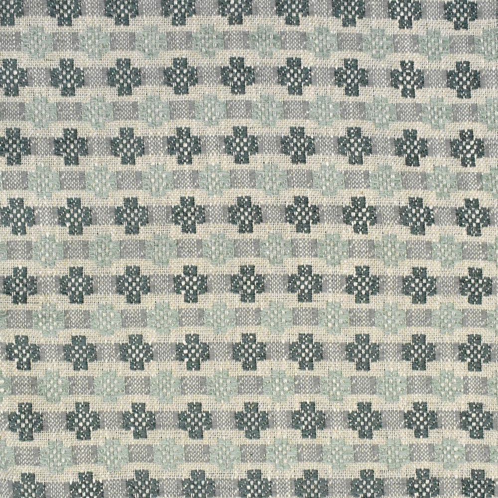 F3858 Seaglass by Greenhouse Designer Fabric F01: upholstery by COLOR 50% Viscose, 28% Polyester, 14% Linen, 8% Cotton USA 39,000 double rubs </p><p>Repeat: 1.5" H, 1.75" V 54" - Swanky Fabrics -