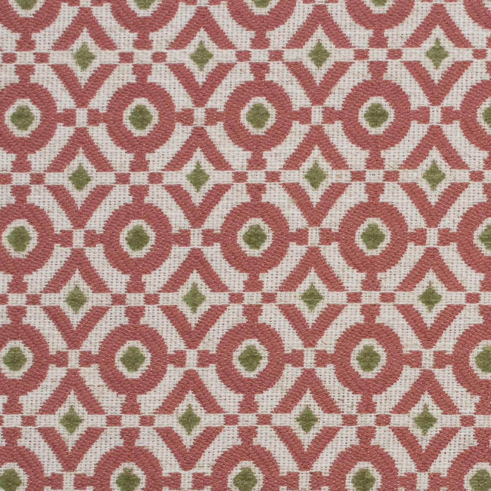 F5267 Coral by Greenhouse Designer Fabric 92% Polyester, 8% Linen China 65,000 </p><p>Repeat: 1.25" H, 1.25" V 54" - Swanky Fabrics -