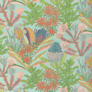 Protea Print Pool F81761  by Thibaut Designer Fabric