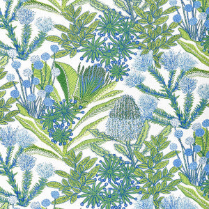 Protea Print Kiwi F81765  by Thibaut Designer Fabric
