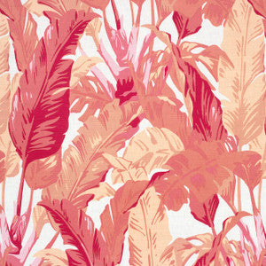 Travelers Palm Pink and Coral F910130 by Thibaut Designer Fabric