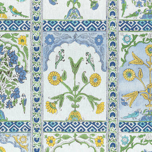 Indian Panel Blue and Yellow F910628 by Thibaut Designer Fabric