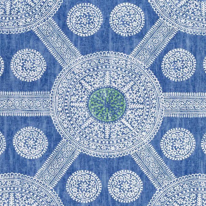 Stonington Blue and Green F910636 by Thibaut Fabric Thibaut Fabric Stonington Blue and Green F910636Fabric Ceylon Fabric 100% Cotton UNITED KINGDOM </p><p>Repeat: V: 35 54 - Fabric Carolina -