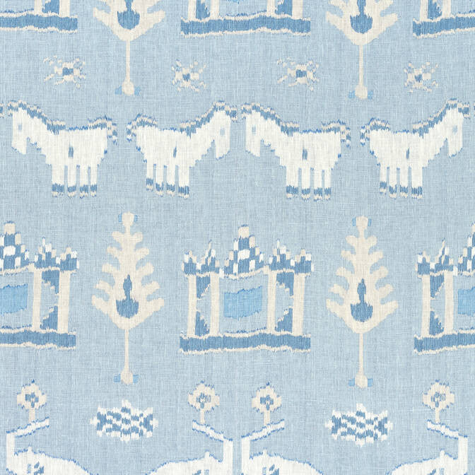 Kingdom Parade Spa Blue F910643 by Thibaut Fabric Thibaut Fabric Kingdom Parade Spa Blue F910643Fabric Ceylon Fabric 100% Linen THAILAND </p><p>Repeat: V: 35.5 54 - Fabric Carolina -