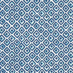 Indian Diamond Blue and Turquoise F910658 by Thibaut Designer Fabric