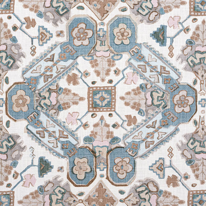Persian Carpet Spa Blue F910825 by Thibaut Fabric Thibaut Fabric Persian Carpet Spa Blue F910825Fabric Heritage Fabric Book 100% Cotton THAILAND </p><p>Repeat: V: 26 54 - Fabric Carolina -