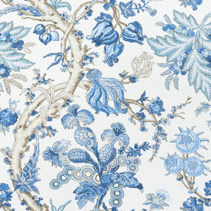 Chatelain Blue and White F910846 by Thibaut Designer Fabric