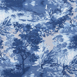 Lincoln Toile Blue and Flax F910864 by Thibaut Designer Fabric