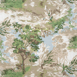 Lincoln Toile Green and Beige F910866 by Thibaut Designer Fabric