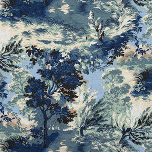 Lincoln Toile Navy and Teal F910867 by Thibaut Designer Fabric