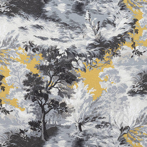 Lincoln Toile Yellow and Grey F910869 by Thibaut Designer Fabric