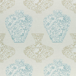 Imari Vase Aqua and Beige F913122 by Thibaut Designer Fabric