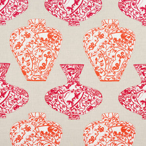 Imari Vase Orange and Pink F913123 by Thibaut Designer Fabric