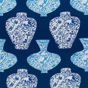 Imari Vase Navy F913124 by Thibaut Designer Fabric