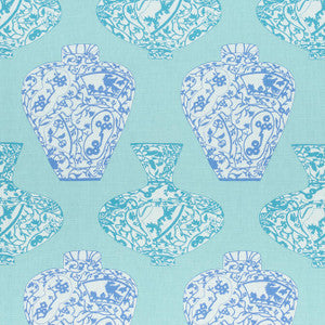 Imari Vase Turquoise F913126 by Thibaut Designer Fabric