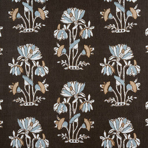 Lily Flower Black F913200 by Thibaut Designer Fabric