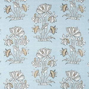Lily Flower Spa Blue F913201 by Thibaut Designer Fabric