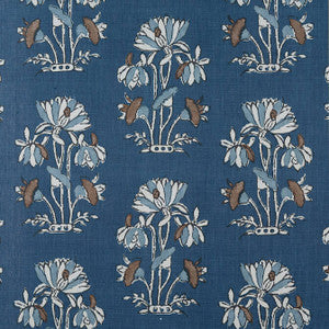 Lily Flower Navy F913203 by Thibaut Designer Fabric