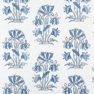 Lily Flower Blue and White F913204 by Thibaut Designer Fabric