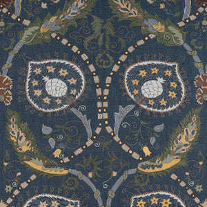 Lewis Charcoal and Bluestone F913216 by Thibaut Designer Fabric