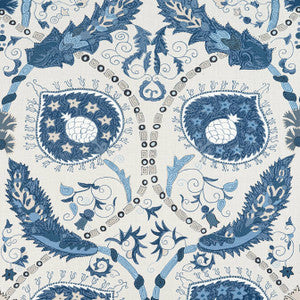 Lewis Blue and Beige F913218 by Thibaut Designer Fabric