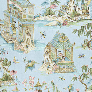 Grand Palace Spa Blue F913615 by Thibaut Designer Fabric