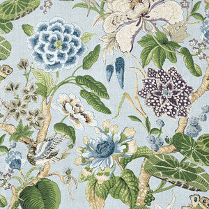 Hill Garden Spa Blue F913654 by Thibaut Designer Fabric