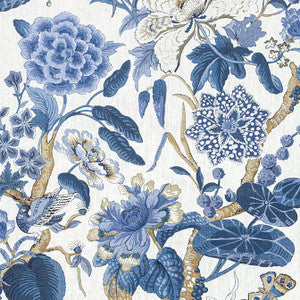 Hill Garden Blue and White F913659 by Thibaut Designer Fabric