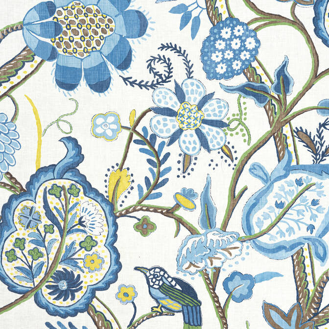 Windsor Blue and Yellow F914300 by Thibaut Fabric Thibaut Fabric Windsor Blue and Yellow F914300Fabric Canopy Fabric Book 100% Linen THAILAND </p><p>Repeat: V: 41 54 - Fabric Carolina -