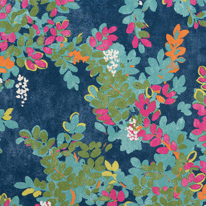 Central Park Navy and Pink F914331 by Thibaut Designer Fabric