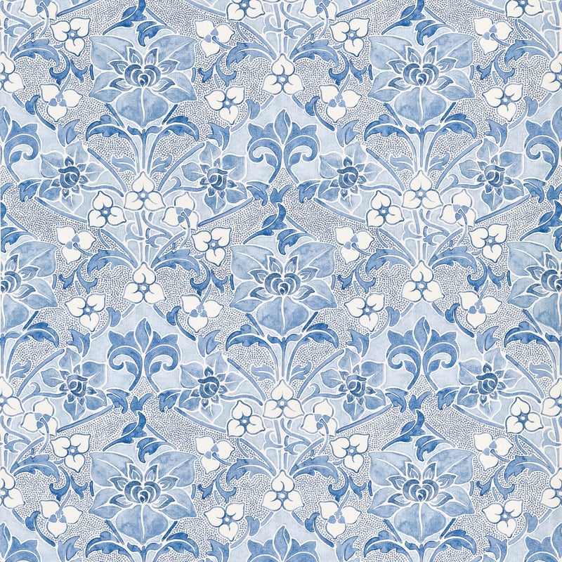 WOODFORD Blue F914602 by Thibaut Designer Fabric