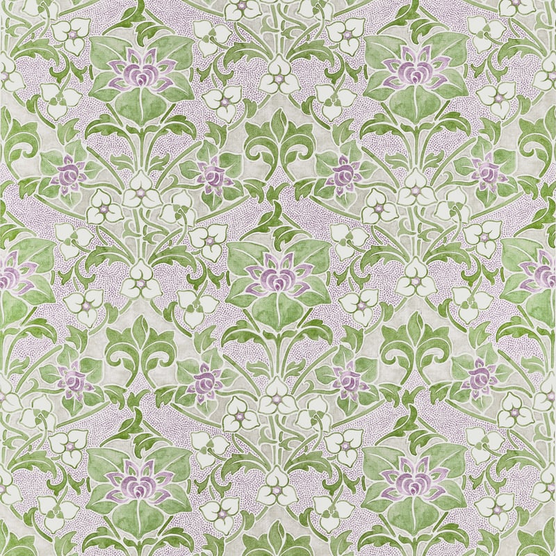 WOODFORD Lilac and Green F914603 by Thibaut Designer Fabric