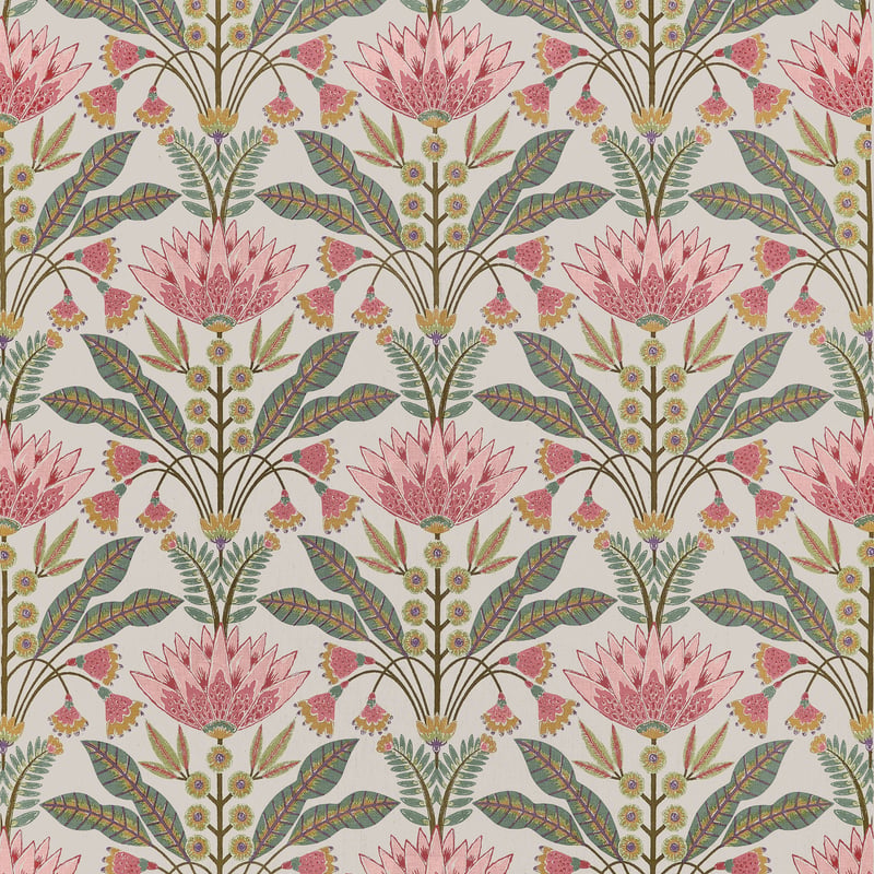 LOTUS Cranberry F914606 by Thibaut Designer Fabric