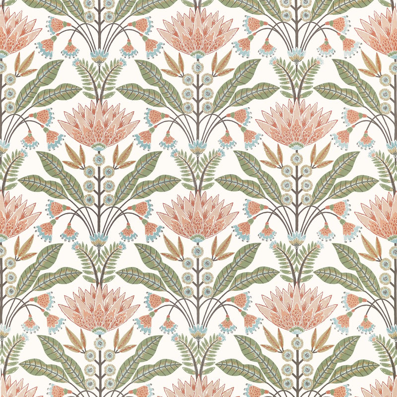 LOTUS Apricot F914609 by Thibaut Designer Fabric